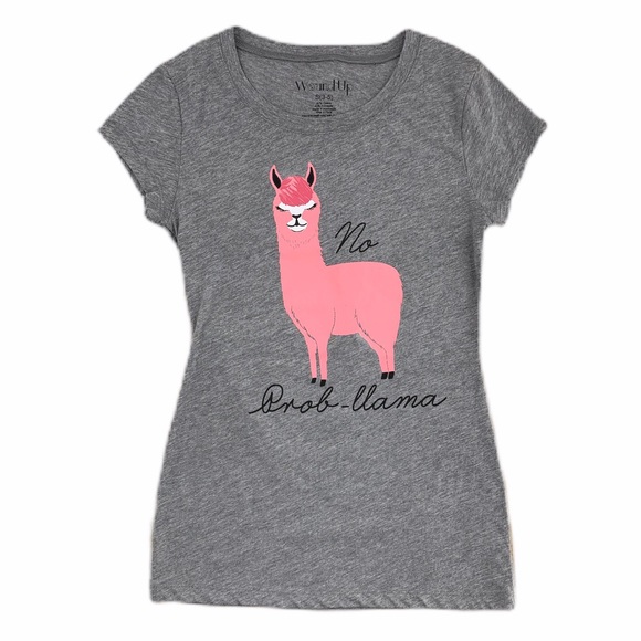 Wound Up Tops - Wound Up No Prob Llama Graphic Tshirt Size Small